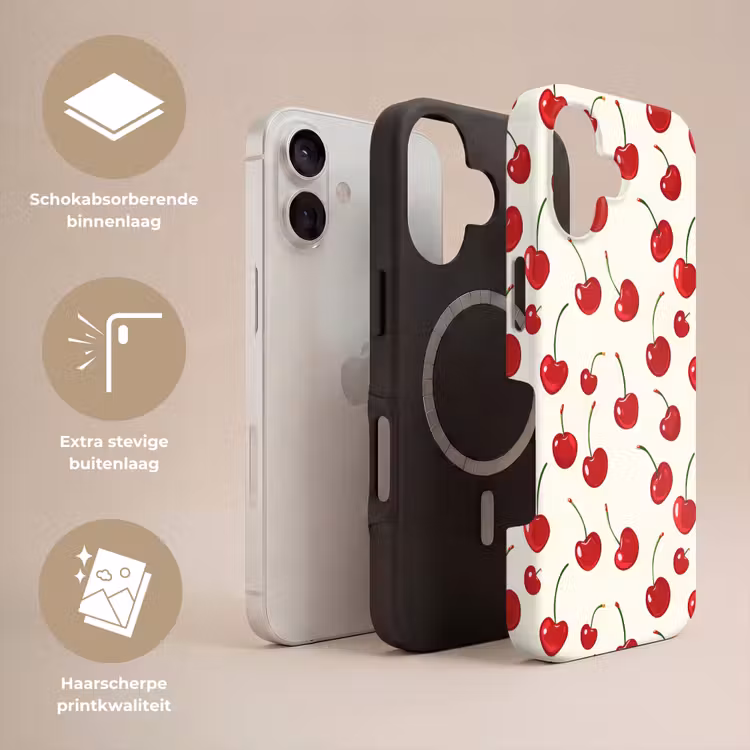 Kersen - Minimalistisch - Rood Toughcase MagSafe Apple iPhone 17 klein 1017 -USP_Lagen_NL