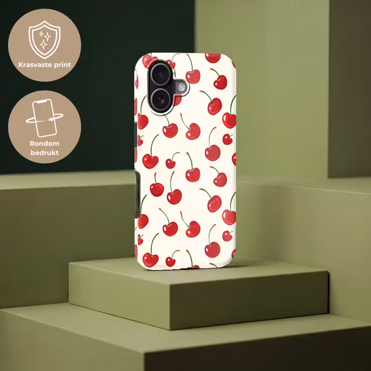 Kersen - Minimalistisch - Rood Toughcase MagSafe Apple iPhone 17 klein 1017 -USP_PrintM_NL
