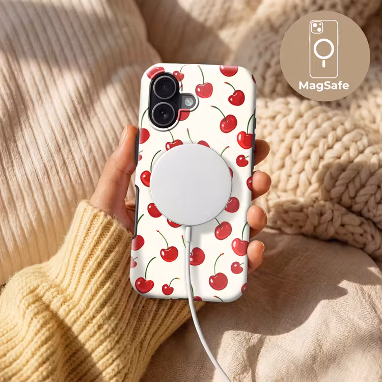 Kersen - Minimalistisch - Rood Toughcase MagSafe Apple iPhone 17 klein 1017 -USP_MagsafeV