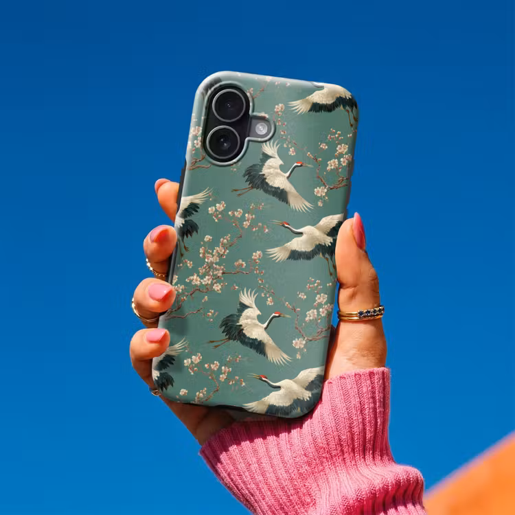 Kersenbloesem - Kraamvogels - Groen Toughcase MagSafe Apple iPhone 17 klein 1017 -Sfeer1V