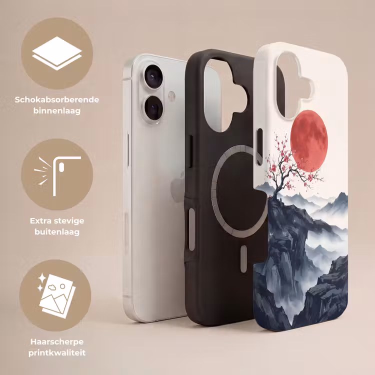 Kersenbloesem - Oosters - Rood Toughcase MagSafe Apple iPhone 17 klein -USP_Lagen_NL