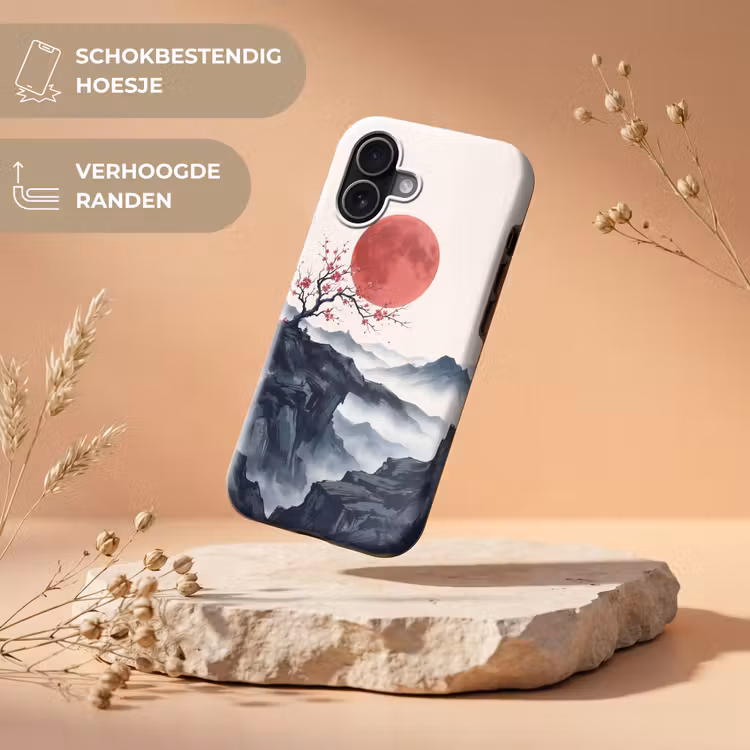 Kersenbloesem - Oosters - Rood Toughcase MagSafe Apple iPhone 17 klein -USP_RandenV_NL