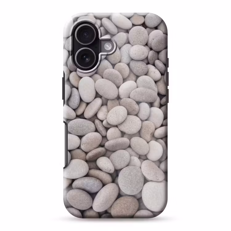 Kiezels - Stenen - Grijs Toughcase MagSafe Apple iPhone 17 klein -3d