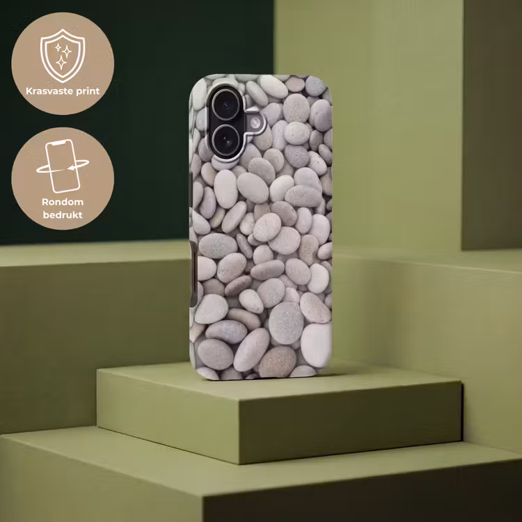 Kiezels - Stenen - Grijs Toughcase MagSafe Apple iPhone 17 klein -USP_PrintM_NL