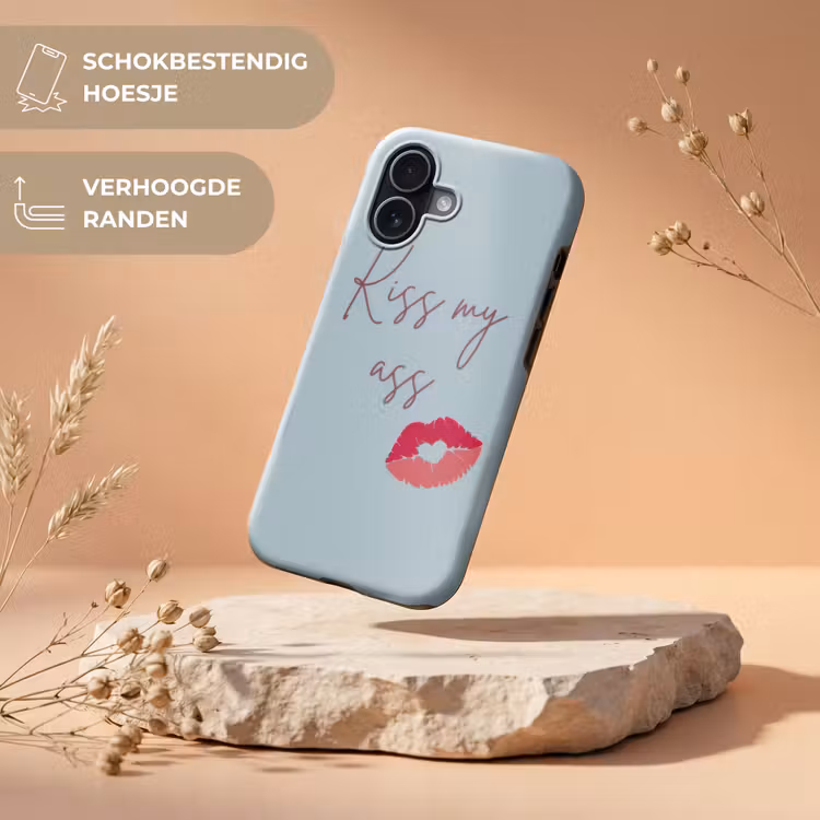 Kiss my ass - Lip - Blauw Toughcase MagSafe Apple iPhone 17 klein -USP_RandenV_NL