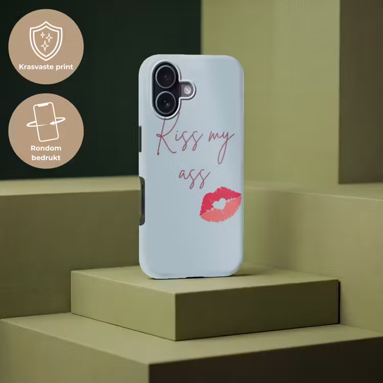 Kiss my ass - Lip - Blauw Toughcase MagSafe Apple iPhone 17 klein -USP_PrintM_NL