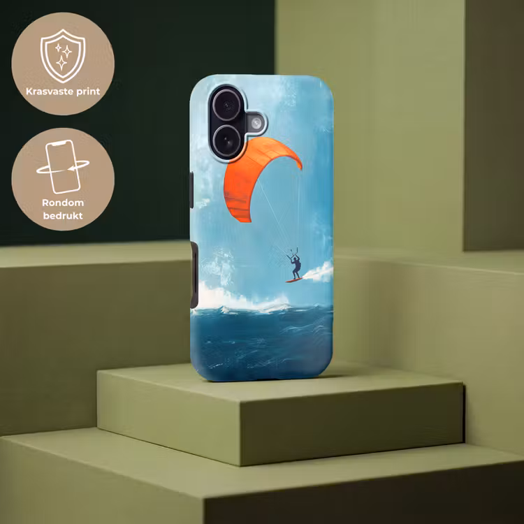 Kitesurfer - Oranje - Zee - Lucht Toughcase MagSafe Apple iPhone 17 klein -USP_PrintM_NL