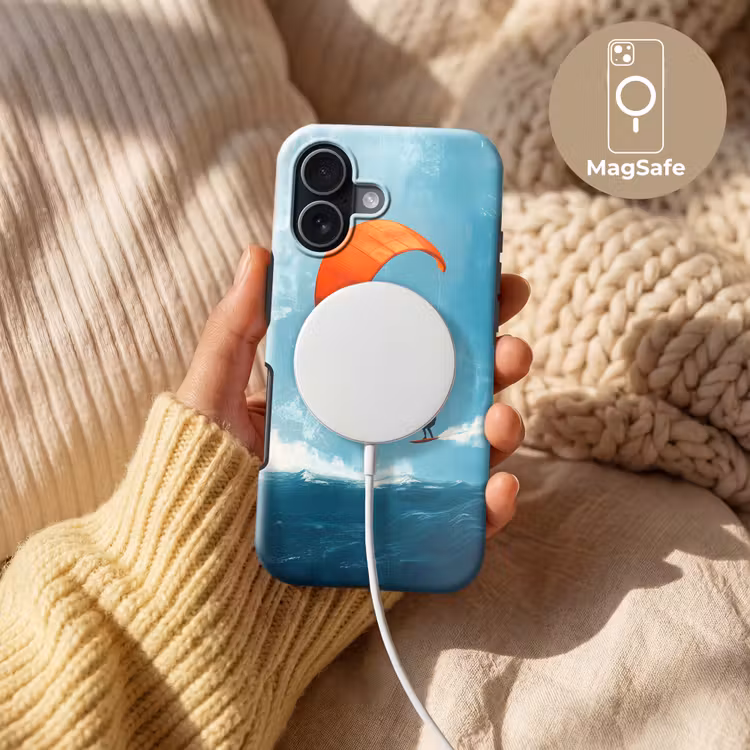 Kitesurfer - Oranje - Zee - Lucht Toughcase MagSafe Apple iPhone 17 klein -USP_MagsafeV