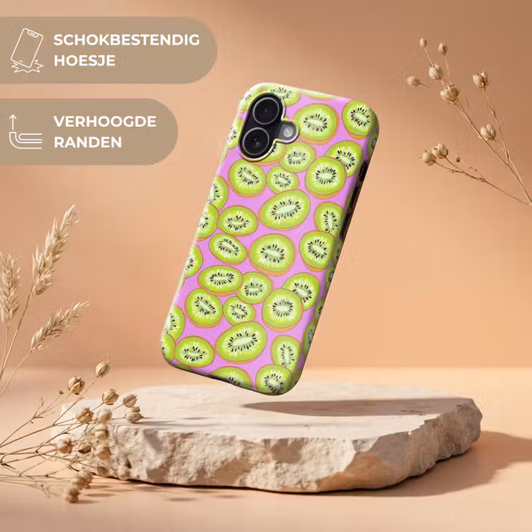 Kiwi - Speels - Groen Toughcase MagSafe Apple iPhone 17 klein 1017 -USP_RandenV_NL