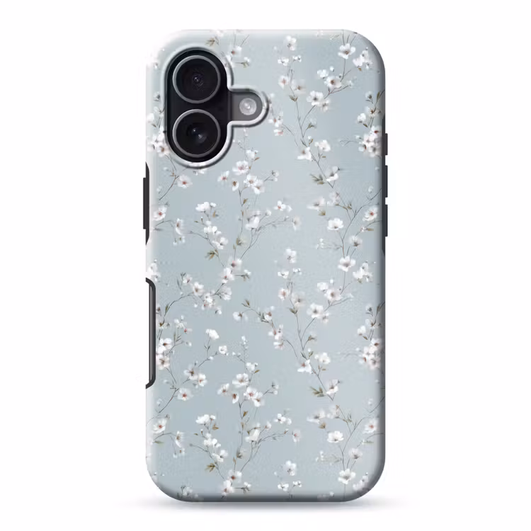 Klassiek - Bloemen - Blauw Toughcase MagSafe Apple iPhone 17 klein 1017 -3d