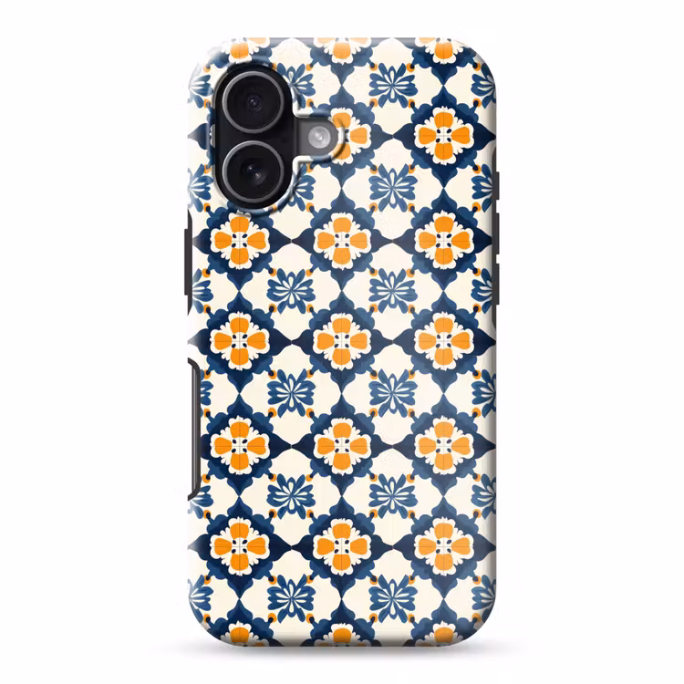 Klassiek - Geometrisch - Blauw Toughcase MagSafe Apple iPhone 17 klein 1017 -3d