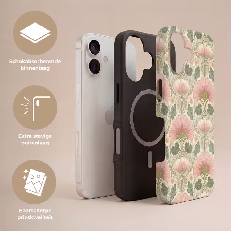 Klassiek - Patroon - Roze Toughcase MagSafe Apple iPhone 17 klein 1017 -USP_Lagen_NL