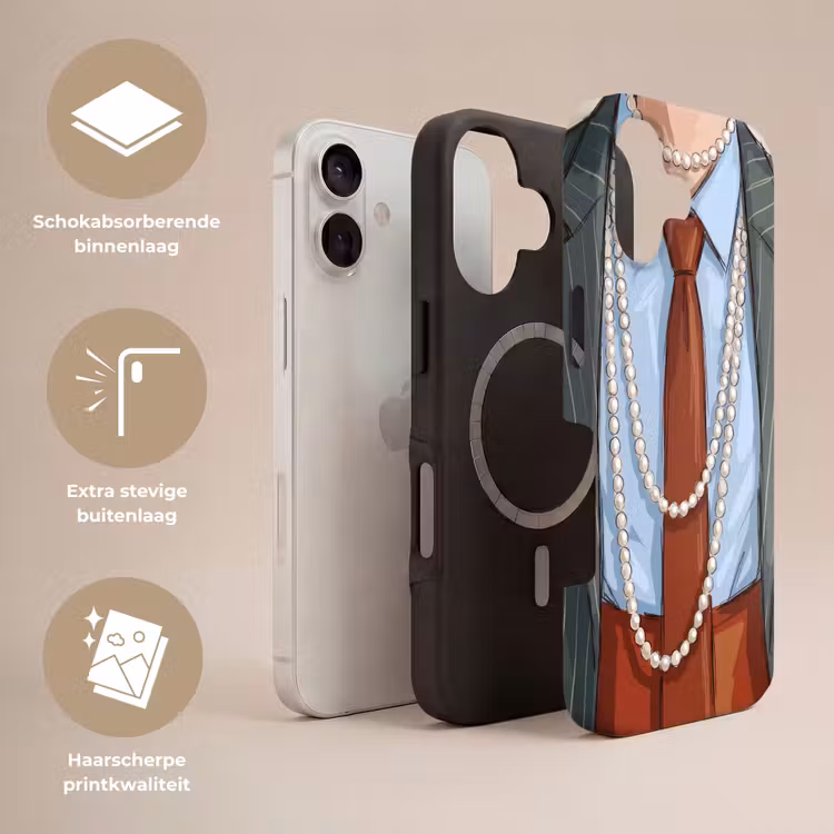 Kleding - Strik - Parels - Klassiek - Mode Toughcase MagSafe Apple iPhone 17 klein -USP_Lagen_NL