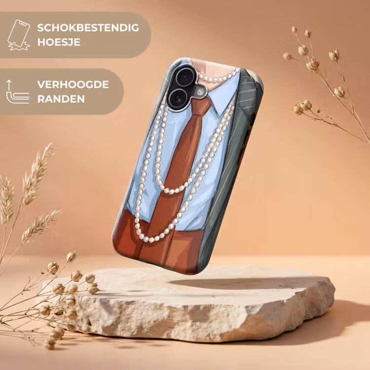Kleding - Strik - Parels - Klassiek - Mode Toughcase MagSafe Apple iPhone 17 klein -USP_RandenV_NL