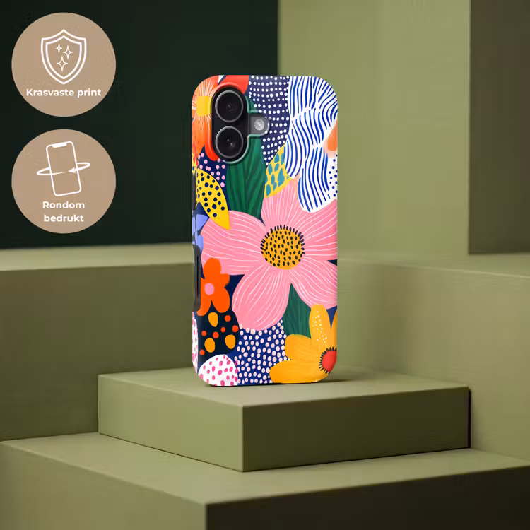 Kleurrijk - Bloemen - Abstract - Stippen Toughcase MagSafe Apple iPhone 17 klein -USP_PrintM_NL