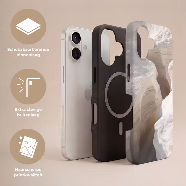 Kloof - Wit - Sneeuw Toughcase MagSafe Apple iPhone 17 klein -USP_Lagen_NL