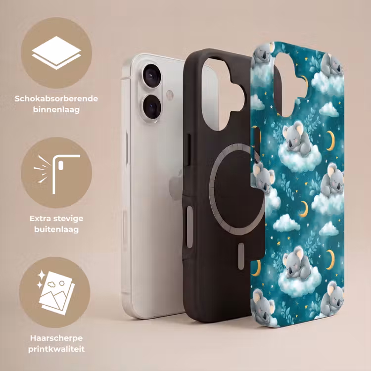 Koala's - Betoverend - Blauw Toughcase MagSafe Apple iPhone 17 klein 1017 -USP_Lagen_NL