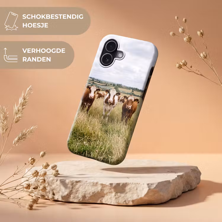 Koeien - Portret - Weide - Boerderij - Nieuwsgierig Toughcase MagSafe Apple iPhone 17 klein -USP_RandenV_NL