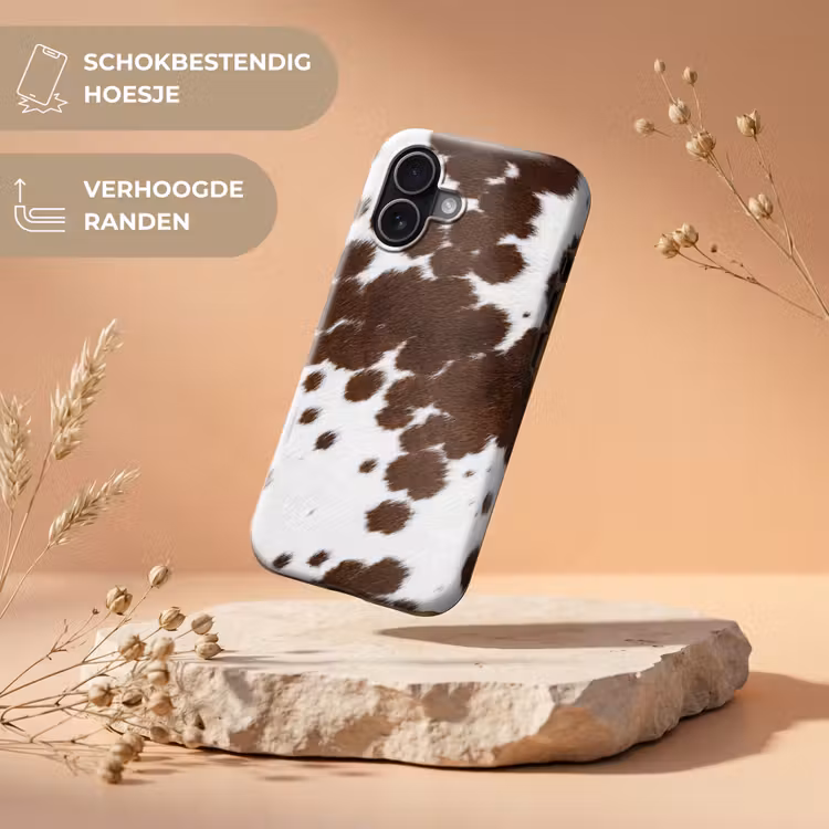 Koeienhuid - Klassiek - Bruin Toughcase MagSafe Apple iPhone 17 klein -USP_RandenV_NL