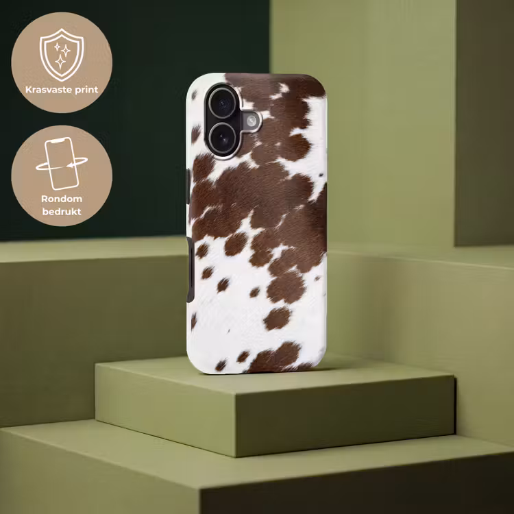 Koeienhuid - Klassiek - Bruin Toughcase MagSafe Apple iPhone 17 klein -USP_PrintM_NL
