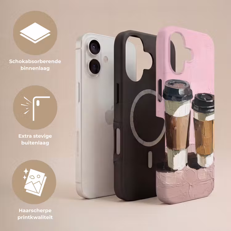 Koffiebekers - Deksel - Verf - Textuur Toughcase MagSafe Apple iPhone 17 klein -USP_Lagen_NL