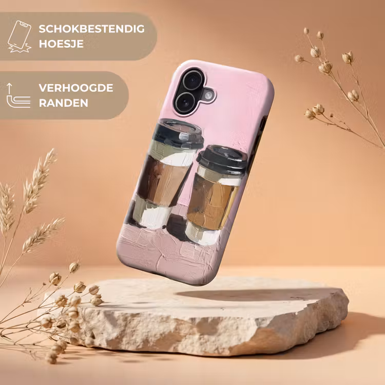 Koffiebekers - Deksel - Verf - Textuur Toughcase MagSafe Apple iPhone 17 klein -USP_RandenV_NL