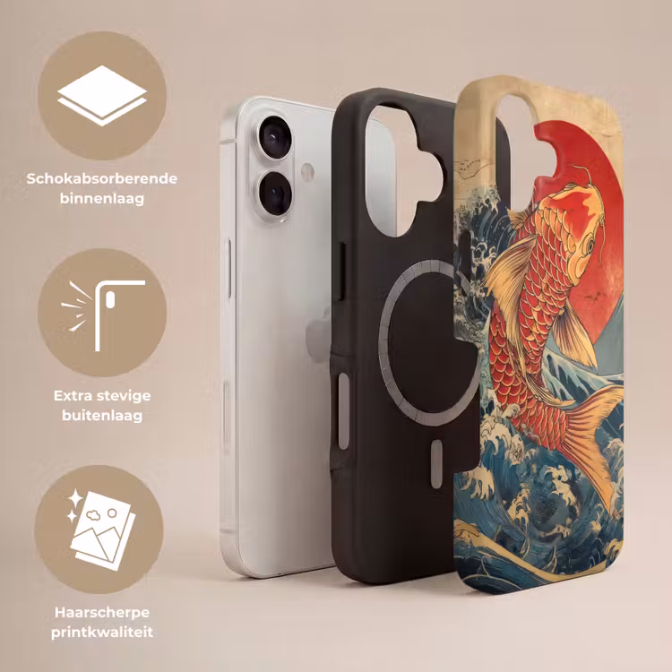 Koi - Zee - Golven - Zon Toughcase MagSafe Apple iPhone 17 klein -USP_Lagen_NL