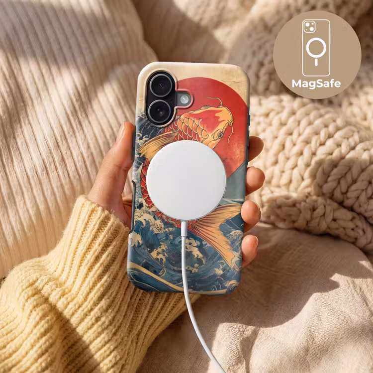 Koi - Zee - Golven - Zon Toughcase MagSafe Apple iPhone 17 klein -USP_MagsafeV