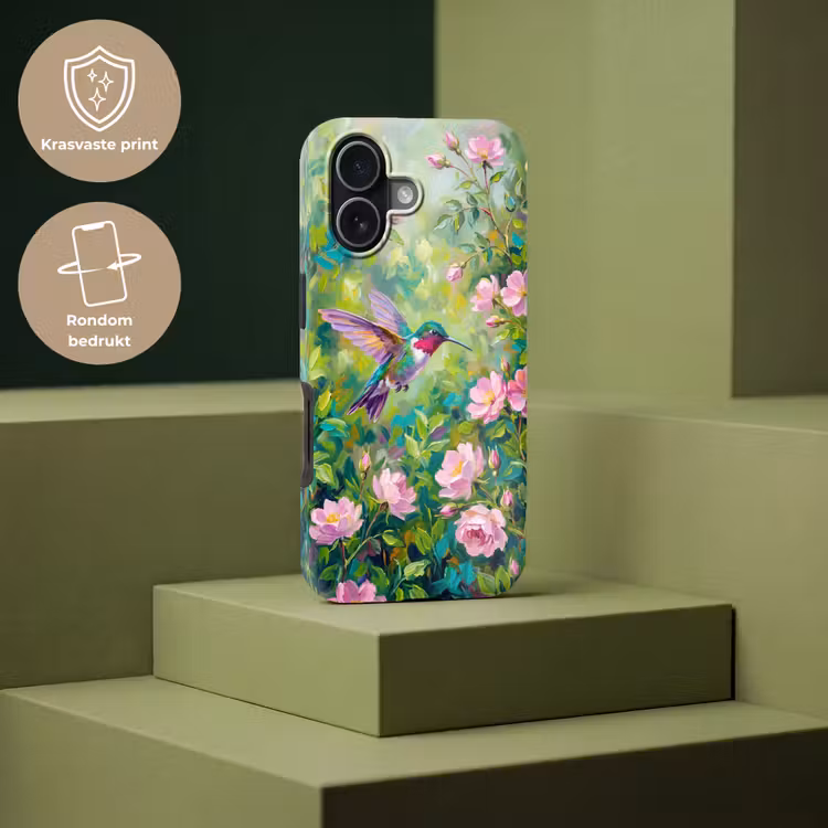 Kolibrie - Bloemen - Natuur - Kleurrijk Toughcase MagSafe Apple iPhone 17 klein -USP_PrintM_NL