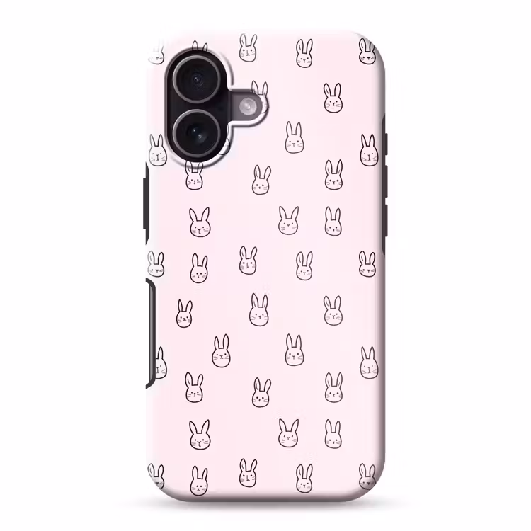 Konijnen - Minimalistisch - Roze Toughcase MagSafe Apple iPhone 17 klein 1017 -3d