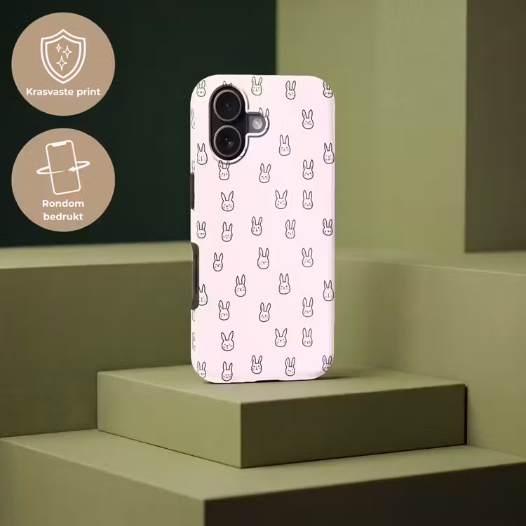 Konijnen - Minimalistisch - Roze Toughcase MagSafe Apple iPhone 17 klein 1017 -USP_PrintM_NL