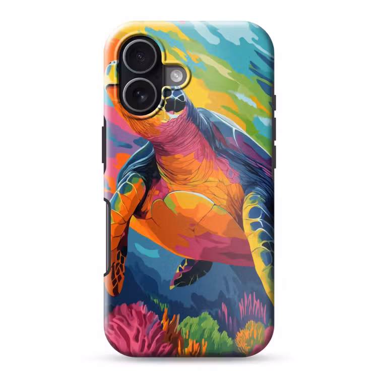 Koraal - Schildpad - Abstract - Water Toughcase MagSafe Apple iPhone 17 klein -3d
