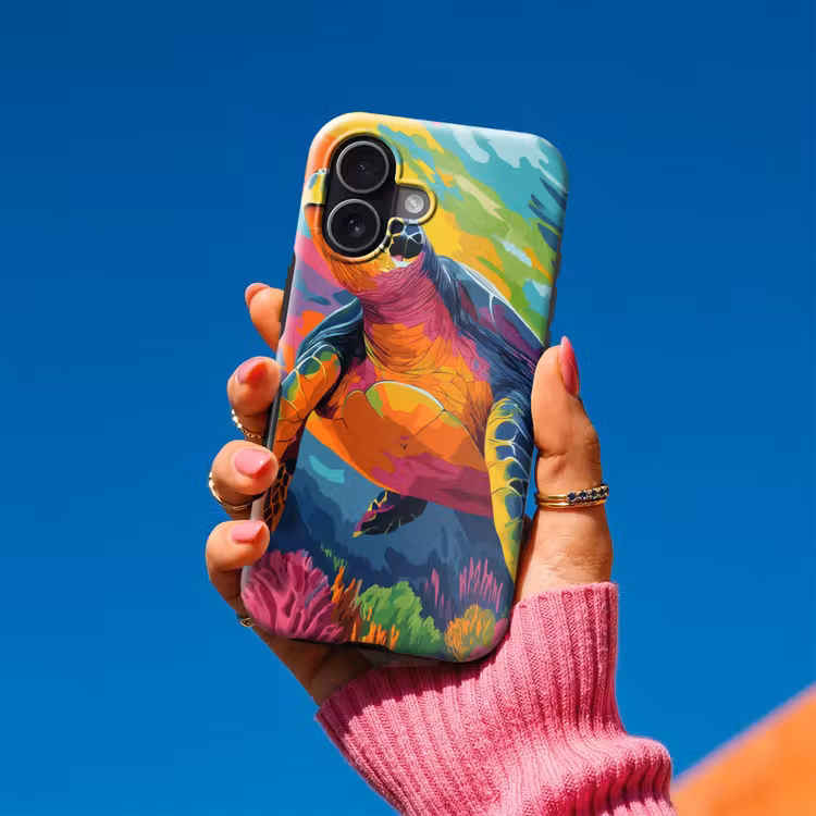 Koraal - Schildpad - Abstract - Water Toughcase MagSafe Apple iPhone 17 klein -Sfeer1V