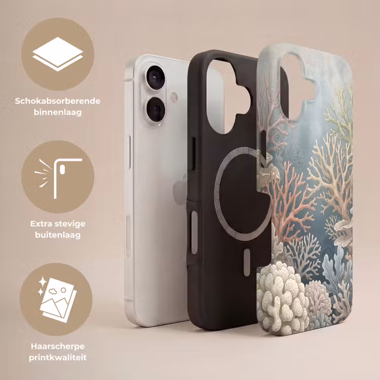 Koraal - Zeeleven - Onderwater - Illustratie - Natuur Toughcase MagSafe Apple iPhone 17 klein -USP_Lagen_NL