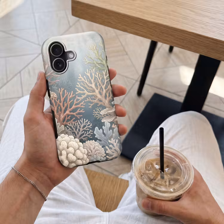 Koraal - Zeeleven - Onderwater - Illustratie - Natuur Toughcase MagSafe Apple iPhone 17 klein -Sfeer1M