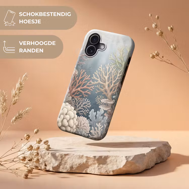Koraal - Zeeleven - Onderwater - Illustratie - Natuur Toughcase MagSafe Apple iPhone 17 klein -USP_RandenV_NL