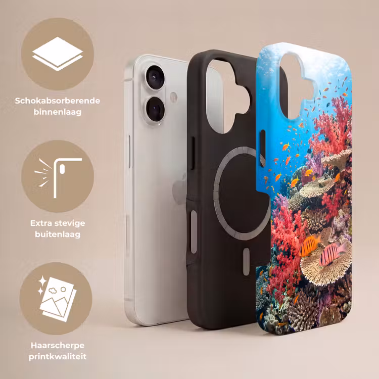 Koraalrif - Vissen - Onderwater - Tropisch - Rood Toughcase MagSafe Apple iPhone 17 klein -USP_Lagen_NL