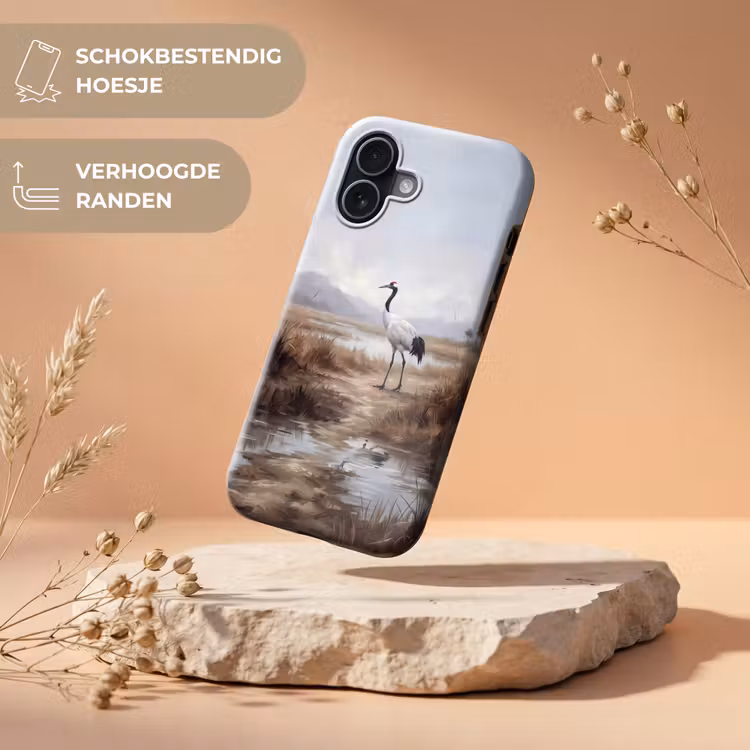 Kraanvogel - Natuur - Realistisch Toughcase MagSafe Apple iPhone 17 klein -USP_RandenV_NL