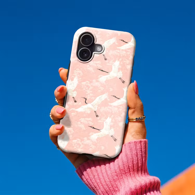 Kraanvogels - Bloesem - Roze Toughcase MagSafe Apple iPhone 17 klein 1017 -Sfeer1V