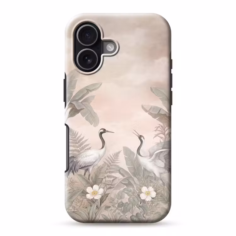Kraanvogels - Natuur - Roze Toughcase MagSafe Apple iPhone 17 klein -3d