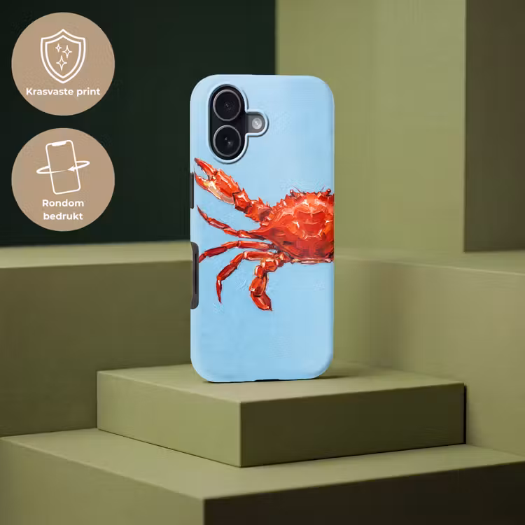 Krab - Zee - Dieren - Abstract - Rood Toughcase MagSafe Apple iPhone 17 klein -USP_PrintM_NL