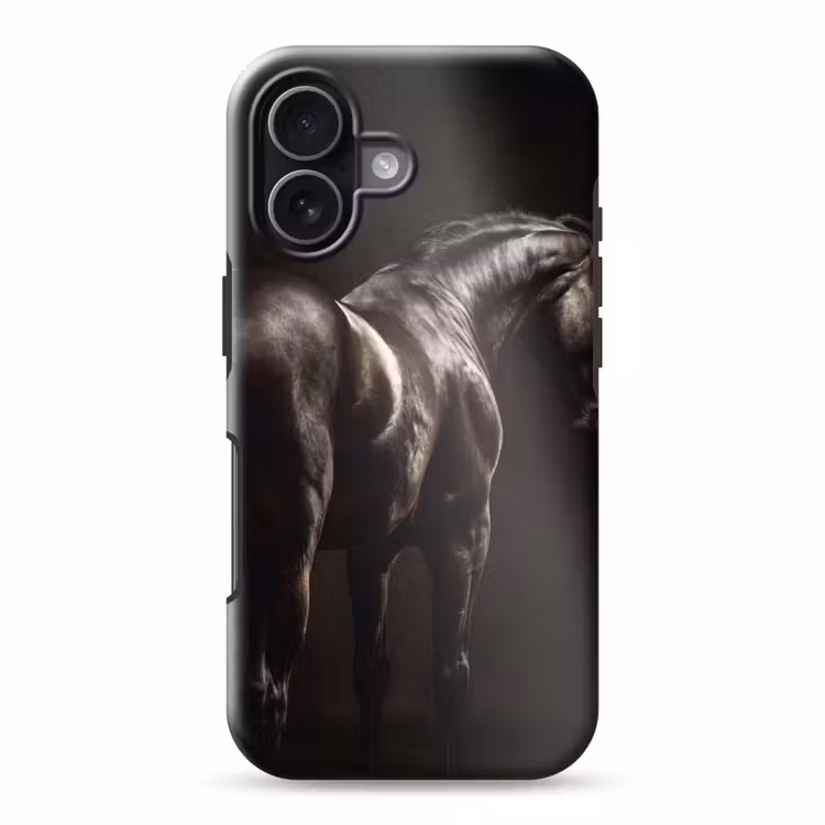 Krachtig - Paard - Donker Toughcase MagSafe Apple iPhone 17 klein -3d