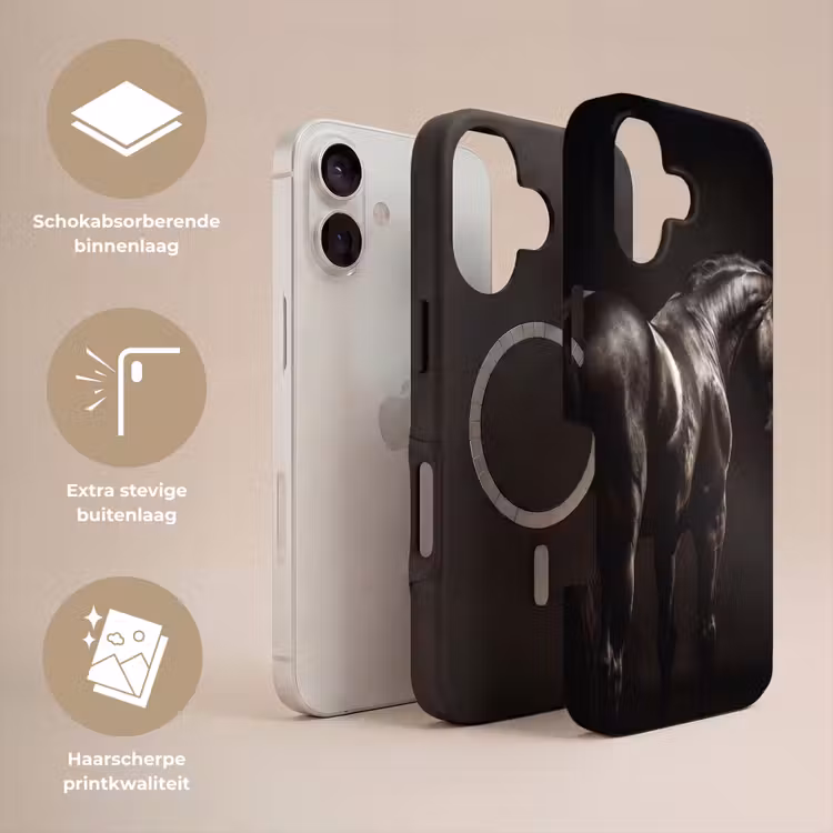 Krachtig - Paard - Donker Toughcase MagSafe Apple iPhone 17 klein -USP_Lagen_NL