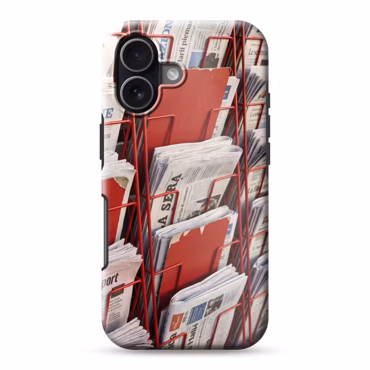 Kranten - Rek - Stedelijk - Dagelijks leven - Rood Toughcase MagSafe Apple iPhone 17 klein -3d