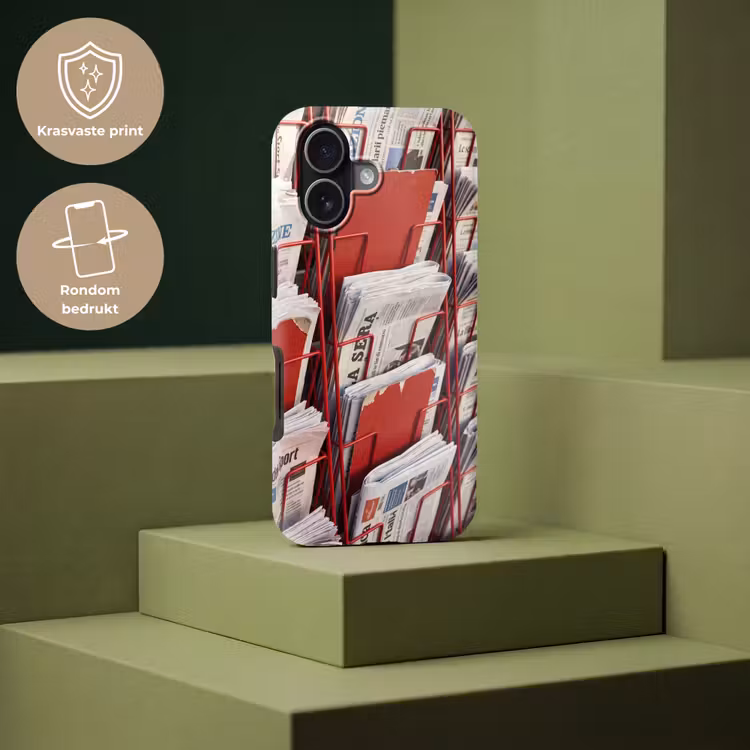Kranten - Rek - Stedelijk - Dagelijks leven - Rood Toughcase MagSafe Apple iPhone 17 klein -USP_PrintM_NL