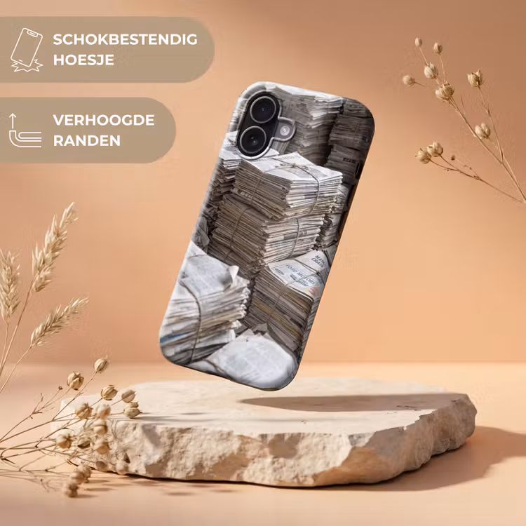 Kranten - Stapels - Touw - Informatie - Vintage Toughcase MagSafe Apple iPhone 17 klein -USP_RandenV_NL