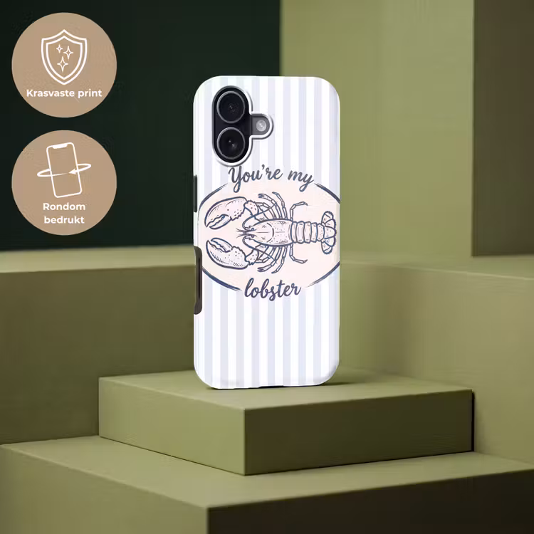 Kreeft - Illustratie - Liefde - Blauw - Decoratie Toughcase MagSafe Apple iPhone 17 klein -USP_PrintM_NL