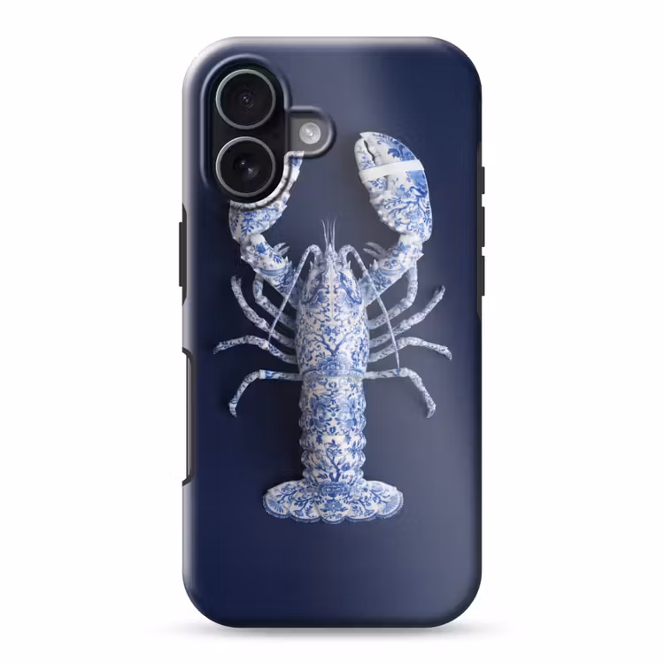 Kreeft - Porselein - Delfts - Blauw Toughcase MagSafe Apple iPhone 17 klein -3d