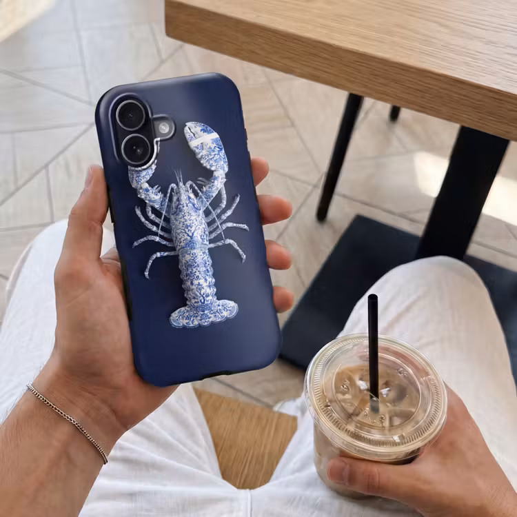 Kreeft - Porselein - Delfts - Blauw Toughcase MagSafe Apple iPhone 17 klein -Sfeer1M