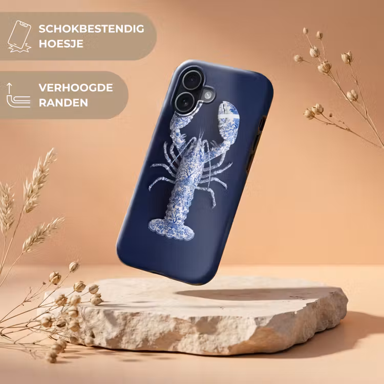Kreeft - Porselein - Delfts - Blauw Toughcase MagSafe Apple iPhone 17 klein -USP_RandenV_NL